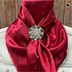35X35" Solid Burgundy Wild Rag / Scarf WRS14 - Crystal Concho Wild Rag Slides - Assorted