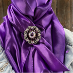 35X35" Solid Purple Wild Rag / Scarf WRS1 - Crystal Concho Wild Rag Slides - Assorted