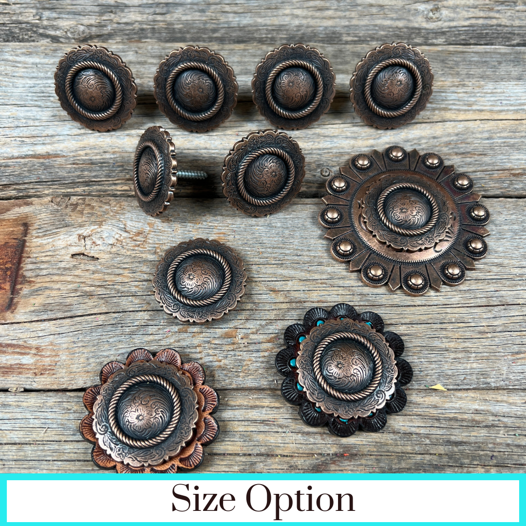 Copper Round Western Concho W101