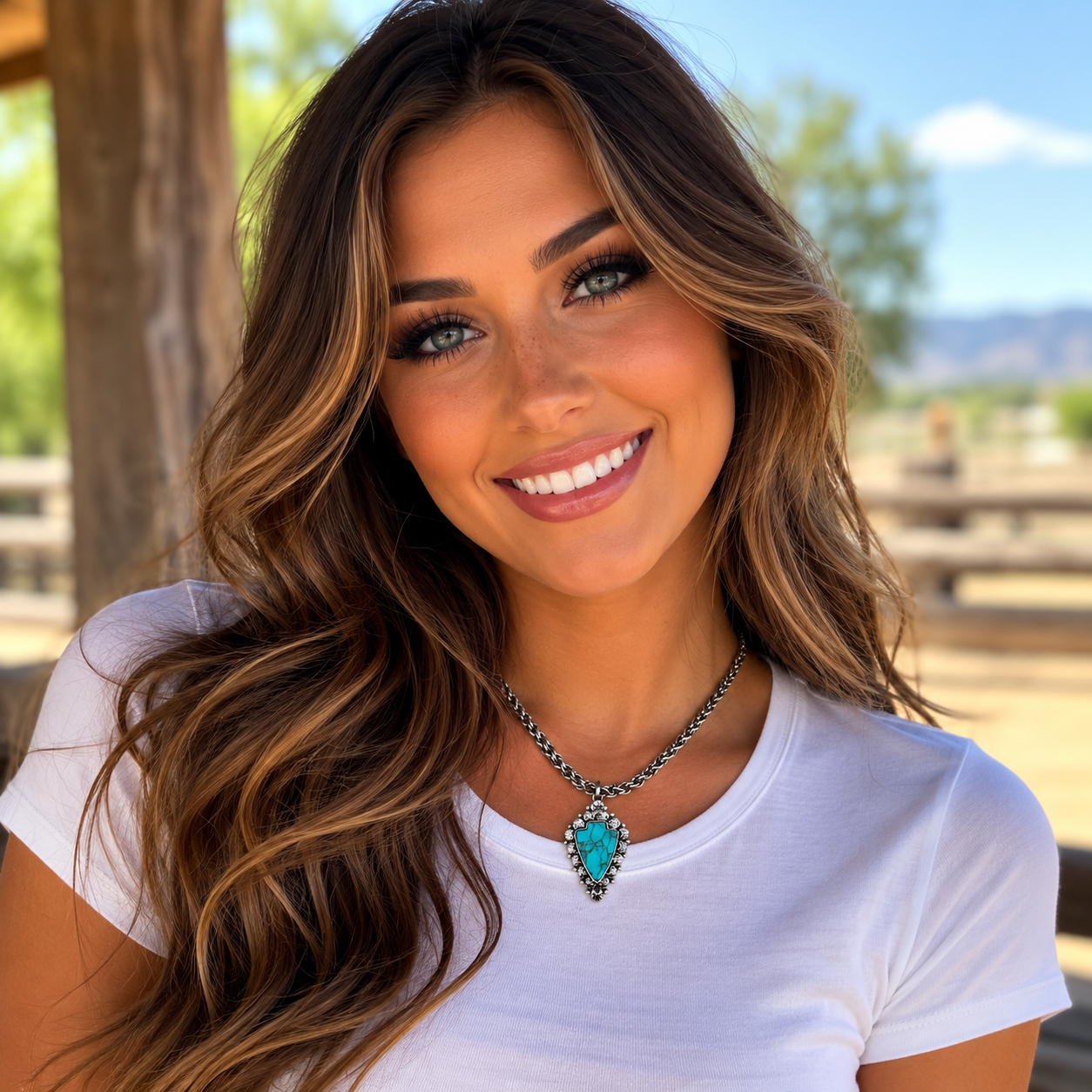 Arrowhead Fashion Turquoise Pendant Necklace