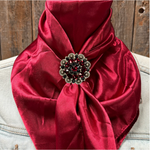 35X35" Solid Burgundy Wild Rag / Scarf WRS14 - Crystal Concho Wild Rag Slides - Assorted