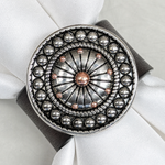 Antique Silver Flower and Dots Western Concho Napkin Ring #CNR106