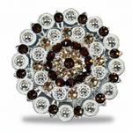 Bright Silver Topaz - Champagne Crystal Conchos | Sizes 1"- 3" | Buckles | Saddle Set | Leather Rosettes | Slide
