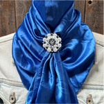 35X35" Solid Electric Blue Wild Rag / Scarf WRS17 - Crystal Concho Wild Rag Slides - Assorted