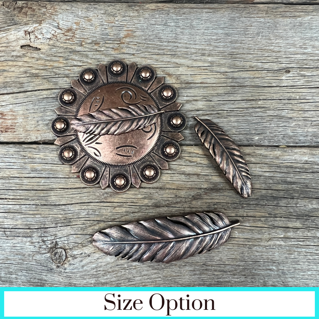 Copper Feather Western Concho W169
