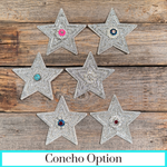 White Big Star Rhinestone Rosette - Assorted Conchos