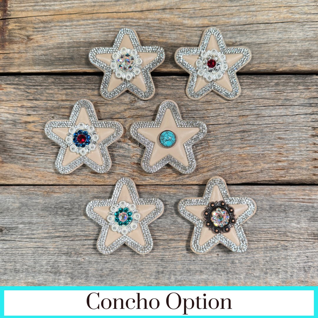 Tan Small Star Rhinestone Rosette - Assorted Conchos