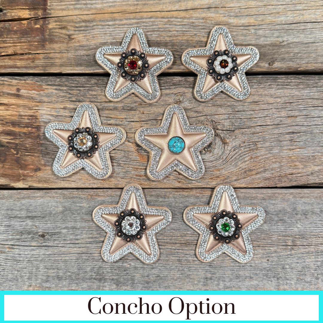 Bronze Small Star Rhinestone Rosette - Assorted Conchos