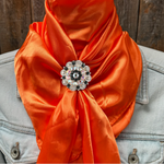 35X35" Solid Orange Wild Rag / Scarf WRS20 - Crystal Concho Wild Rag Slides - Assorted