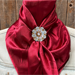 35X35" Solid Burgundy Wild Rag / Scarf WRS14 - Crystal Concho Wild Rag Slides - Assorted