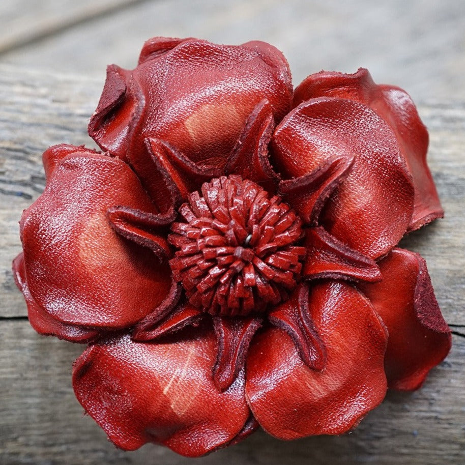 Hand Painted Leather Flowers - Gardenias