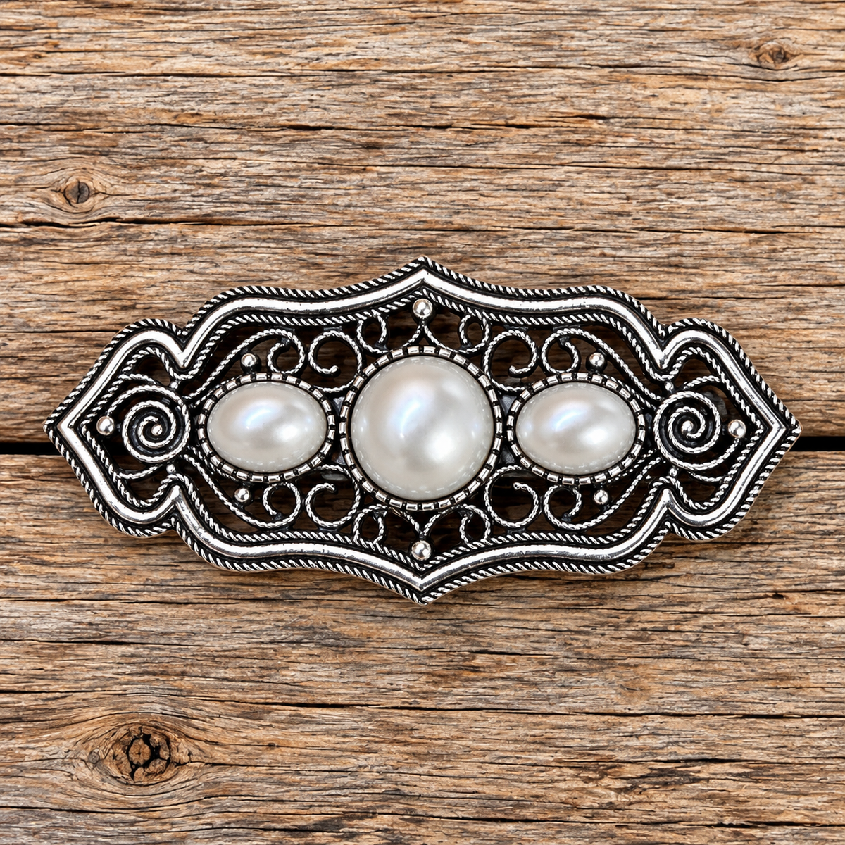 Fashion Pearl Filigree Hair Clip