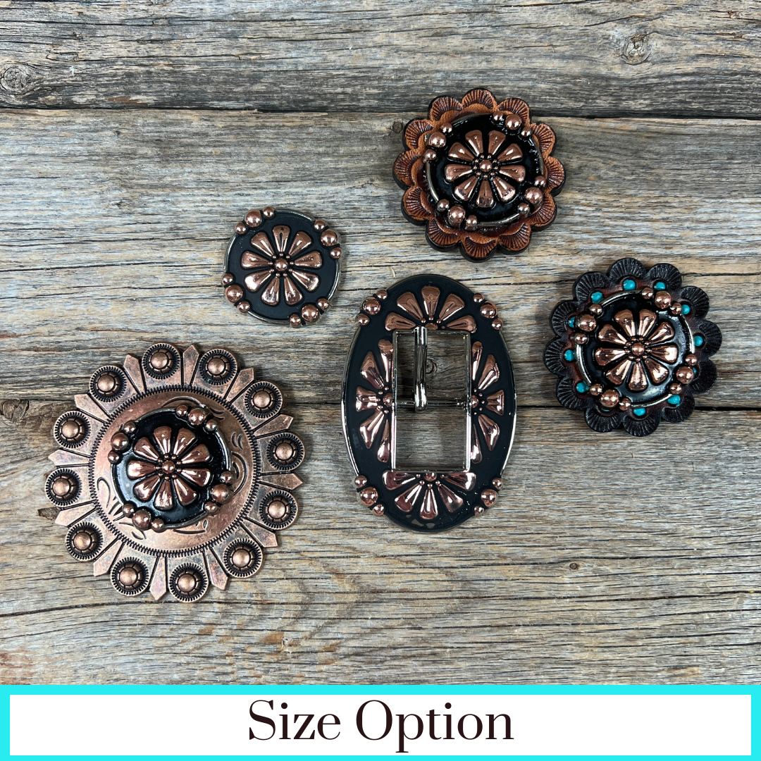 Copper Flower Western Concho W196