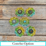 Triple Color Flower Rhinestone Rosette - Assorted Conchos