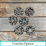 Cheetah Flower Rhinestone Rosette - Assorted Conchos