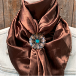 35X35" Solid Brown Wild Rag / Scarf WRS2 - Western Concho Wild Rag Slides - Assorted