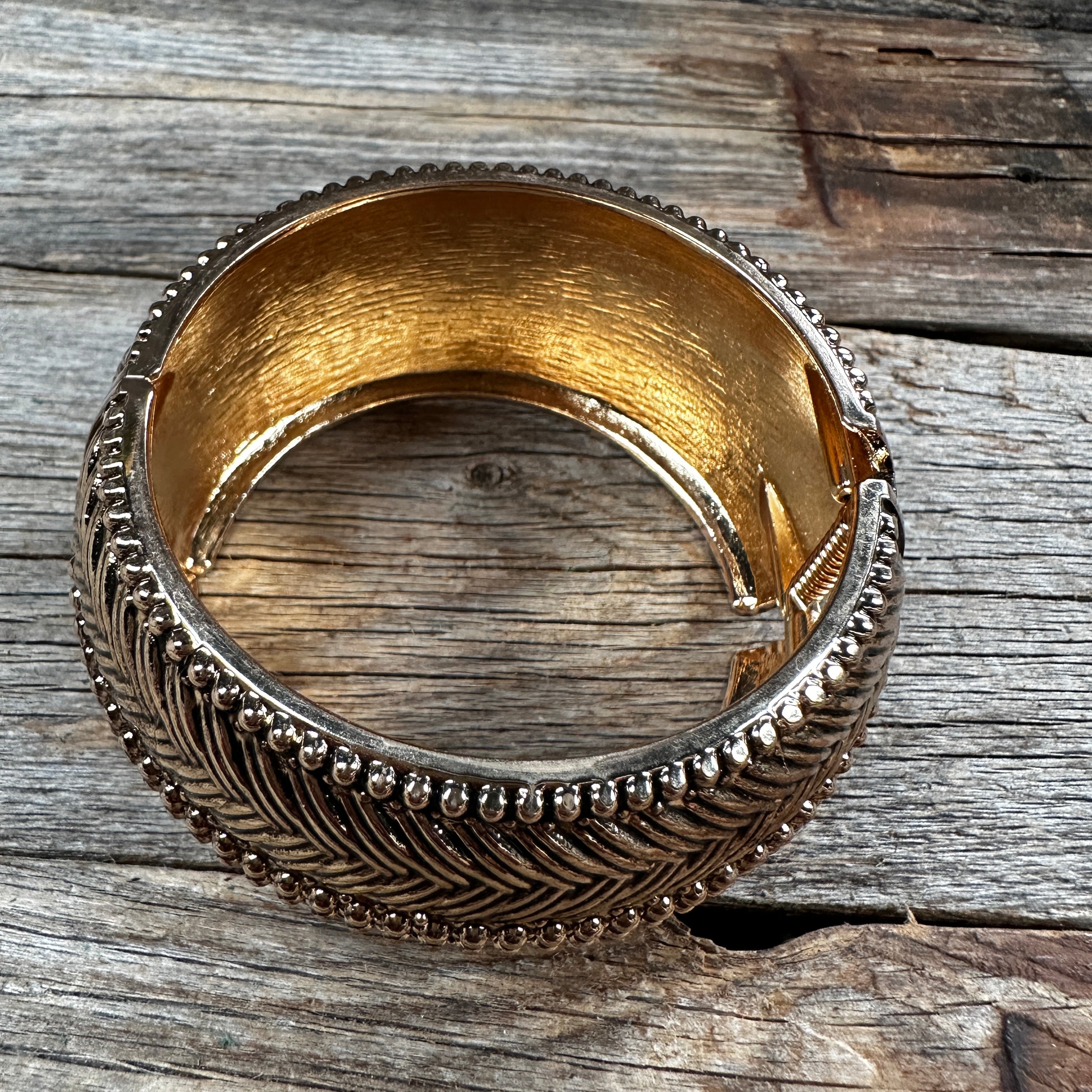 Gold Double Braided Fashion Cuff XI141