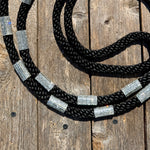 Black Nylon Barrel Racing Reins with Rhinestones #BNR110