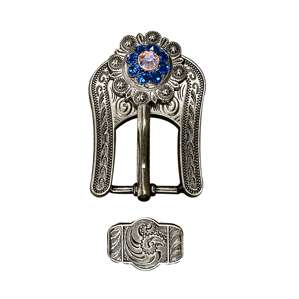 Capri & AB Antique Silver European Crystal Buckle Keeper Set - RODEO DRIVE