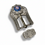 Antique Silver Capri - AB Crystal Conchos | Sizes 1"- 3" | Buckles | Saddle Set | Leather Rosettes | Slide