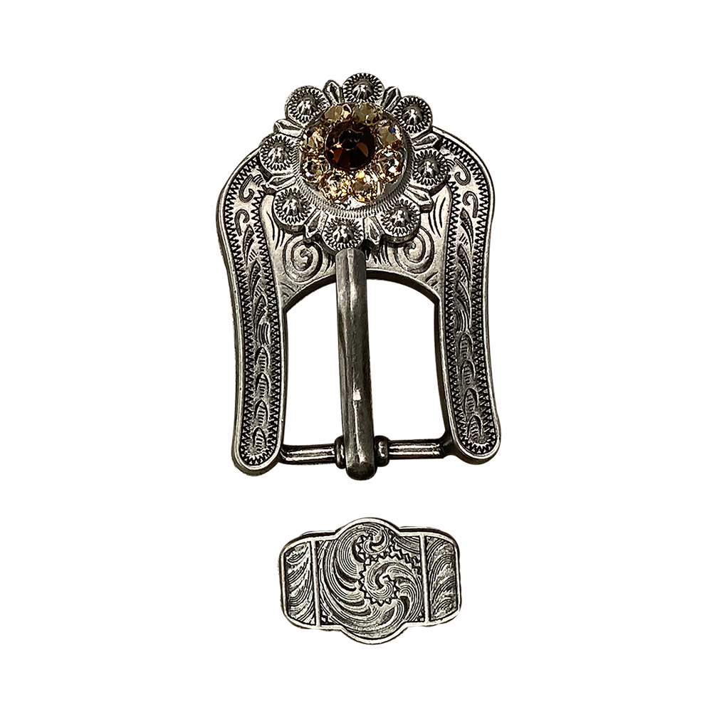 Antique Silver Topaz, Champagne Crystal Conchos - Sizes from 1