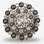 Antique Silver AB Crystal Conchos | Sizes 1"- 3" | Buckles | Saddle Set | Leather Rosettes | Slide