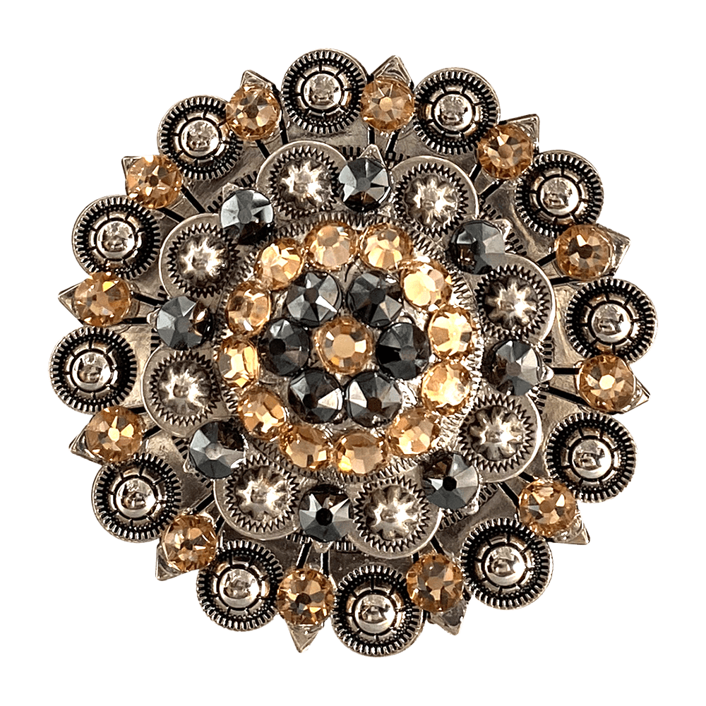 Champagne & Jet Antique Silver Berry Jacket European Crystal Concho - RODEO DRIVE