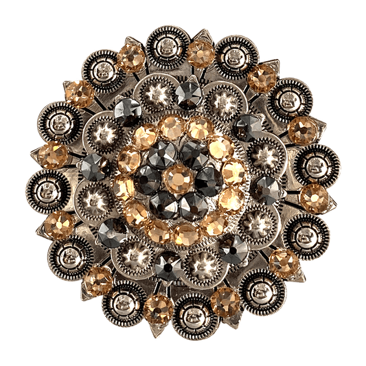 Champagne & Jet Antique Silver Berry Jacket European Crystal Concho - RODEO DRIVE