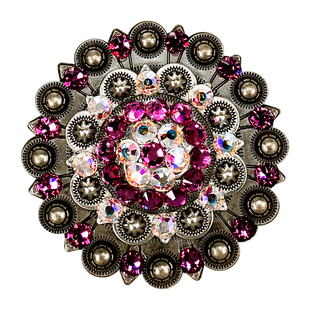 Fuchsia & AB Antique Silver Berry Jacket European Crystal - RODEO DRIVE