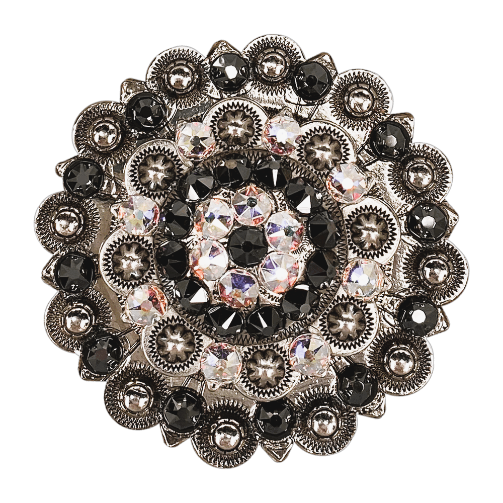 Jet & AB Antique Silver Berry Jacket European Crystal 3" - RODEO DRIVE