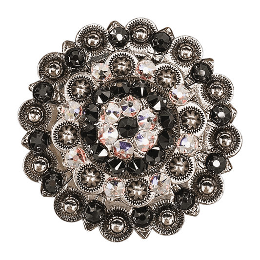 Jet & AB Antique Silver Berry Jacket European Crystal 3" - RODEO DRIVE