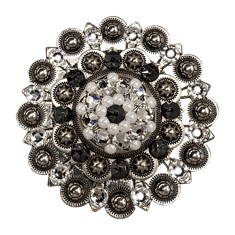 Jet, Pearl & Clear Antique Silver Berry Jacket European Crystal - RODEO DRIVE