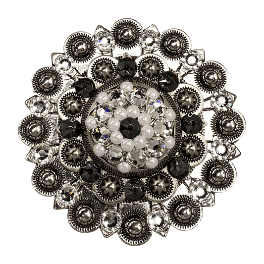 Jet, Pearl & Clear Antique Silver Berry Jacket European Crystal - RODEO DRIVE