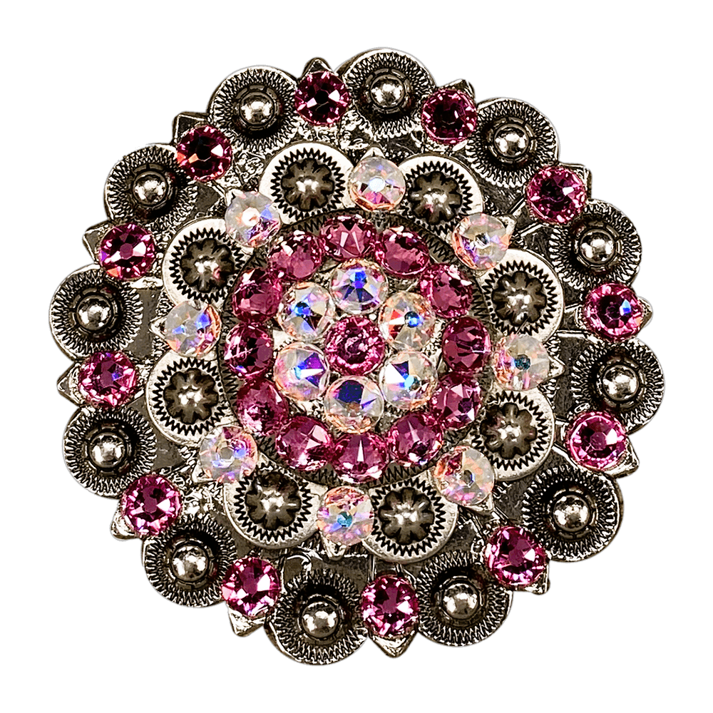 Pink & AB Antique Silver Berry Jacket European Crystal - RODEO DRIVE
