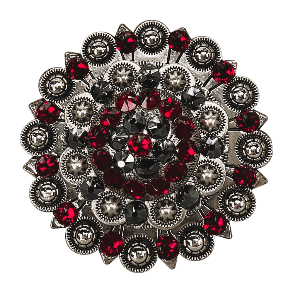 Ruby & Jet Antique Silver Berry Jacket European Crystal Concho - RODEO DRIVE