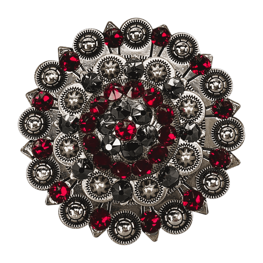 Ruby & Jet Antique Silver Berry Jacket European Crystal Concho - RODEO DRIVE