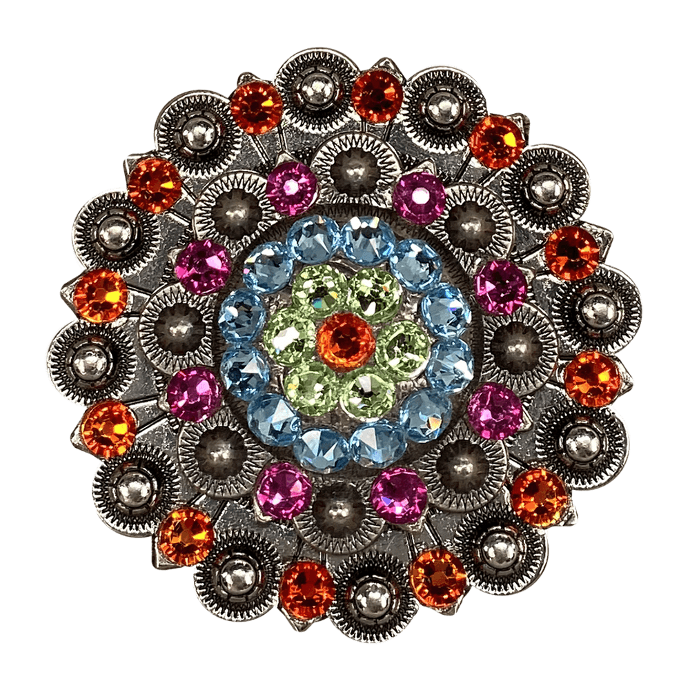 Tie Dye Antique Silver Berry Jacket European Crystal Concho - RODEO DRIVE