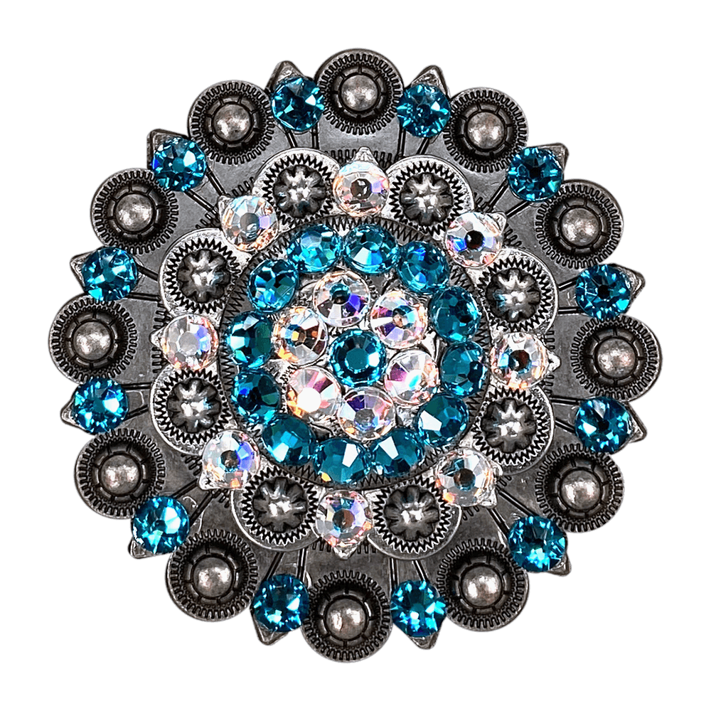 Teal & AB Antique Silver Berry Jacket European Crystal - RODEO DRIVE