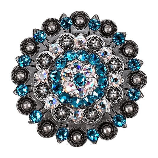 Teal & AB Antique Silver Berry Jacket European Crystal - RODEO DRIVE