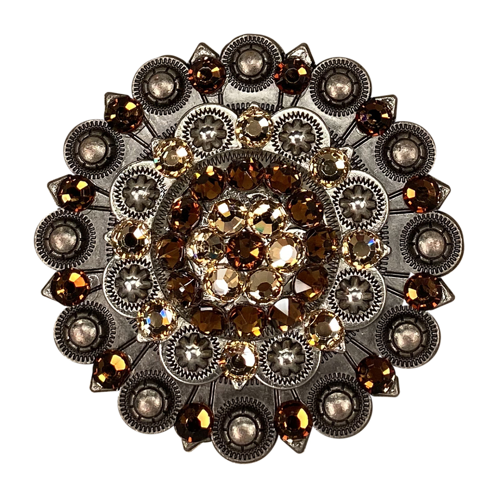 Antique Silver Topaz, Champagne Crystal Conchos - Sizes from 1