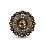 Antique Silver Topaz - Champagne Crystal Conchos | Sizes 1"- 3" | Buckles | Saddle Set | Leather Rosettes | Slide