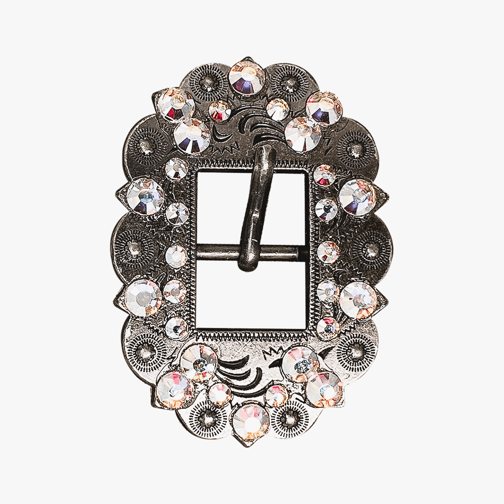 AB Antique Silver European Crystal Cart Buckle - RODEO DRIVE