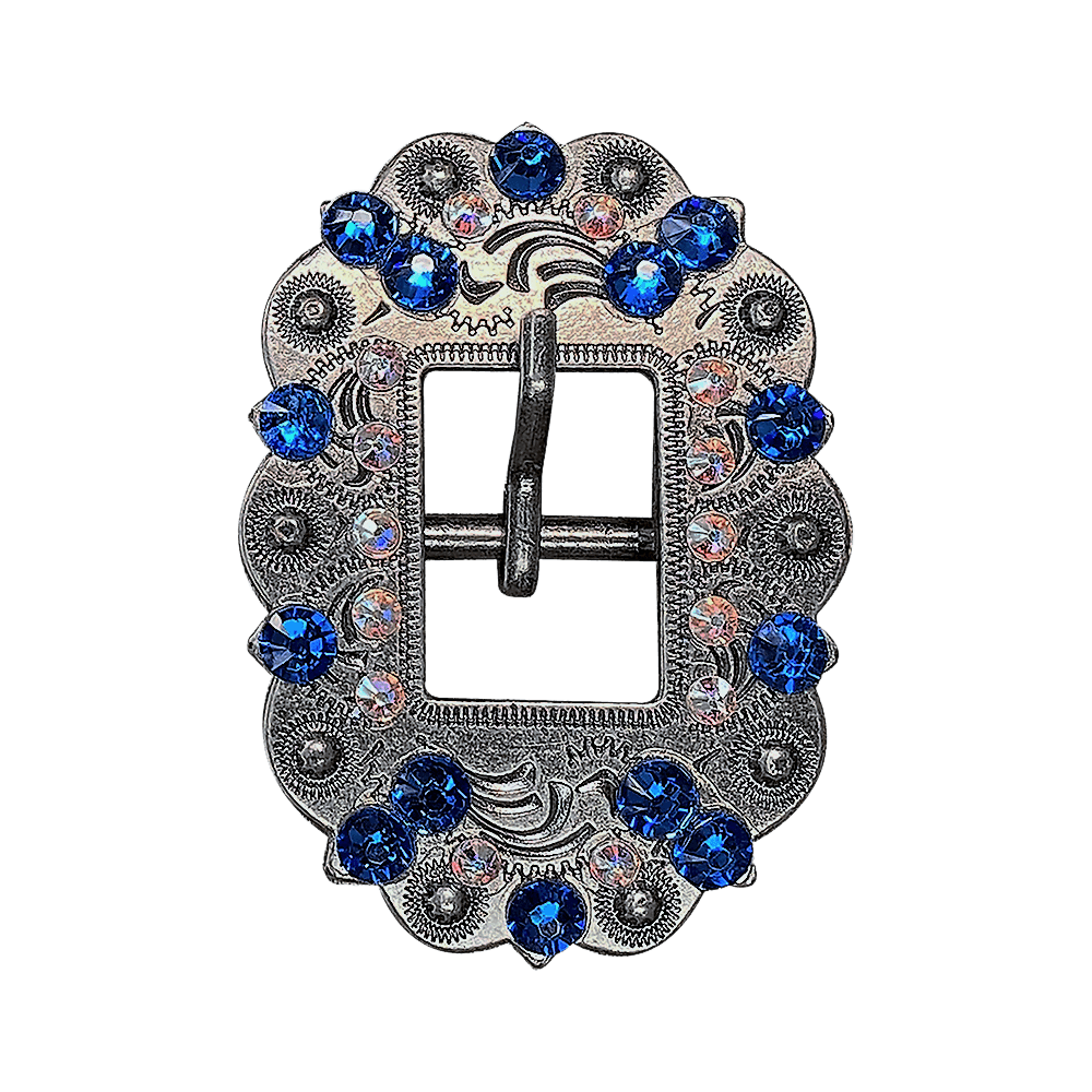 Capri & AB Antique Silver European Crystal Cart Buckle - RODEO DRIVE