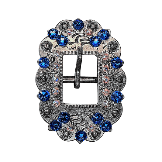 Capri & AB Antique Silver European Crystal Cart Buckle - RODEO DRIVE
