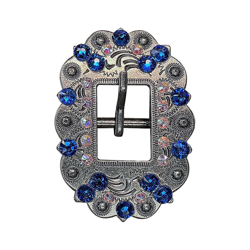 Antique Silver Capri, AB Crystal Conchos - Sizes from 1"- 3" and Buckles