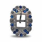 Antique Silver Capri - AB Crystal Conchos | Sizes 1"- 3" | Buckles | Saddle Set | Leather Rosettes | Slide