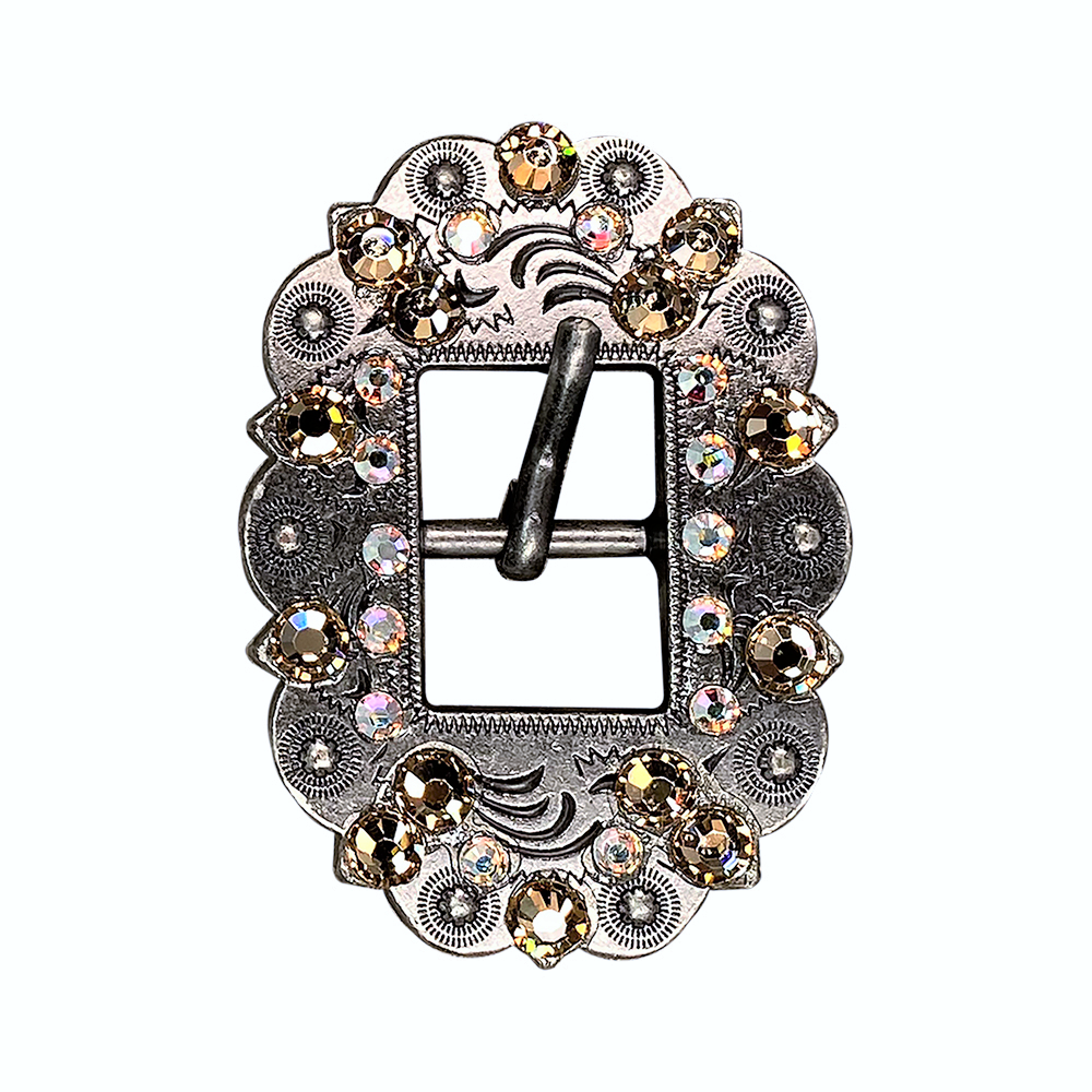 Antique Silver Champagne, AB Crystal Conchos - Sizes from 1