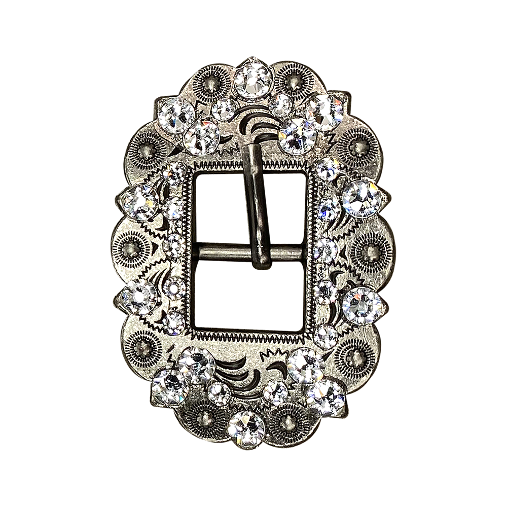 Antique Silver Clear Crystal Conchos - Sizes from 1