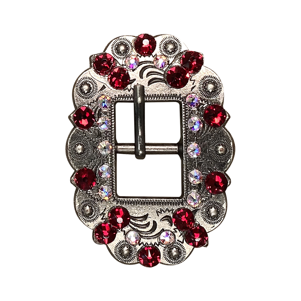 Antique Silver Ruby, AB Crystal Conchos - Sizes from 1"- 3" and Buckles