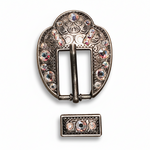 Antique Silver AB Crystal Conchos | Sizes 1"- 3" | Buckles | Saddle Set | Leather Rosettes | Slide